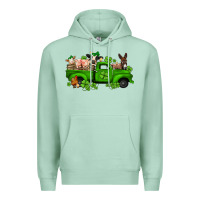 Seafoam st patricks farm animals truck Premium Hoodie - Jasminsmagicworld