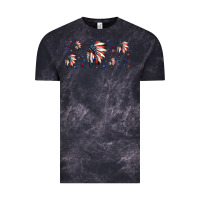 Cloud Black patriotic native American headdress 16oz libbey cup Vintage Tee - HRA Design Shop