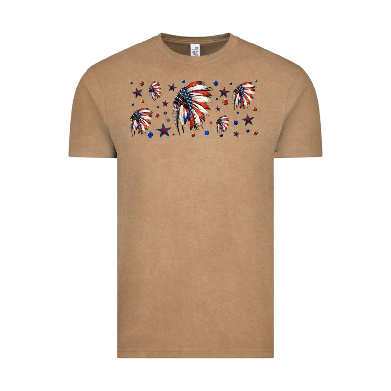 Patriotic Native American Headdress 16oz Libbey Cup Vintage Tee by HRA Design Shop | Teevron