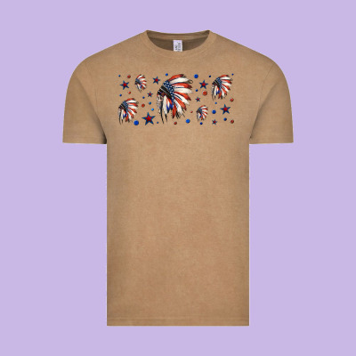 Patriotic Native American Headdress 16oz Libbey Cup Vintage Tee Designed By Hra Design Shop