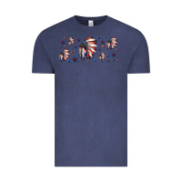 Vintage Denim patriotic native American headdress 16oz libbey cup Vintage Tee - HRA Design Shop