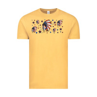 Vintage Mustard patriotic native American headdress 16oz libbey cup Vintage Tee - HRA Design Shop