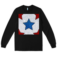 Black Glitter 4th Of July Seamless Pattern Long Sleeve Tee - BundleAndBundleShop