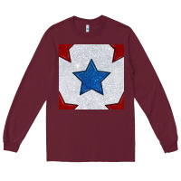 Burgundy Glitter 4th Of July Seamless Pattern Long Sleeve Tee - BundleAndBundleShop
