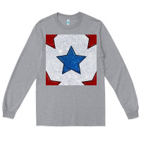 Heather Grey Glitter 4th Of July Seamless Pattern Long Sleeve Tee - BundleAndBundleShop