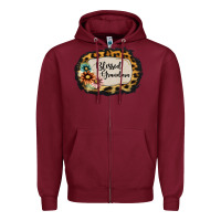 Burgundy blessed grandma Zipper Hoodie - Jasminsmagicworld