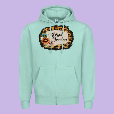 Blessed Grandma Zipper Hoodie Designed By Jasminsmagicworld