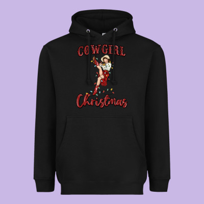 Cowgirl Christmas Heavyweight Hoodie Designed By Maliassmallbusiness