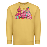 Antique Gold Pink Christmas trees Premium Sweatshirt - NancyCooperArtShop