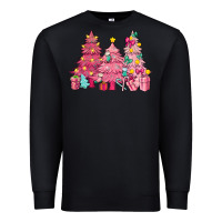 Black Pink Christmas trees Premium Sweatshirt - NancyCooperArtShop