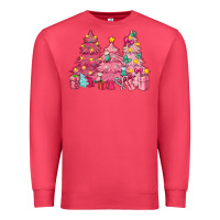 Cardinal Pink Christmas trees Premium Sweatshirt - NancyCooperArtShop