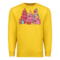 Lemon Pink Christmas trees Premium Sweatshirt - NancyCooperArtShop