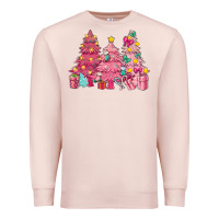 Pale Pink Pink Christmas trees Premium Sweatshirt - NancyCooperArtShop