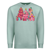 Seafoam Pink Christmas trees Premium Sweatshirt - NancyCooperArtShop