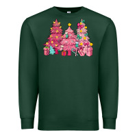 Sports Green Pink Christmas trees Premium Sweatshirt - NancyCooperArtShop