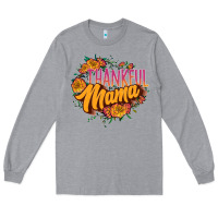 Heather Grey thankful mama Long Sleeve Tee - JahusDesignShop