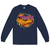 Navy thankful mama Long Sleeve Tee - JahusDesignShop