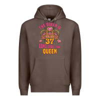 Coffee the queen is 37 long live the queen kopya Premium Hoodie - Jasminsmagicworld