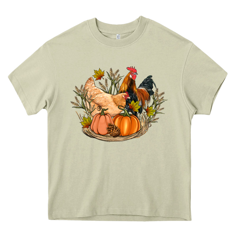 Fall Coop Animals Pumpkin Heavy Core Tee by Artiststas | Teevron