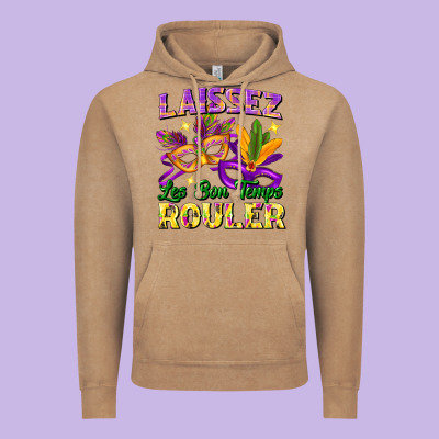 Laissez Les Bon Temps Rouler Vintage Hoodie Designed By Fadigitalartstudio