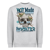 Heather Grey not made for winter skull Heavyweight Sweatshirt - FaDigitalArtStudio