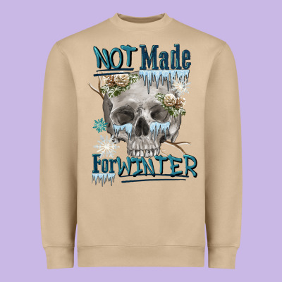 Not Made For Winter Skull Heavyweight Sweatshirt Designed By Fadigitalartstudio