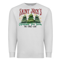 Dove Grey Saint Nick's Christmas Tree Farm Premium Sweatshirt - MaliasSmallBusiness