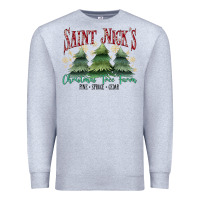 Heather Grey Saint Nick's Christmas Tree Farm Premium Sweatshirt - MaliasSmallBusiness