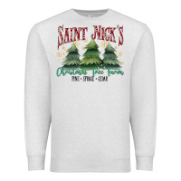 Oatmeal Heather Saint Nick's Christmas Tree Farm Premium Sweatshirt - MaliasSmallBusiness
