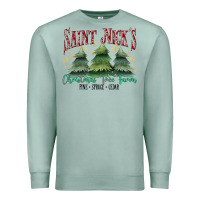 Seafoam Saint Nick's Christmas Tree Farm Premium Sweatshirt - MaliasSmallBusiness