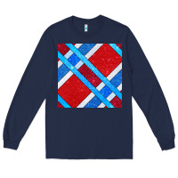 Navy Glitter 4th Of July Seamless Pattern Long Sleeve Tee - BundleAndBundleShop