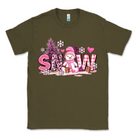 Army Green pink snowman and snow Classic Tee - AdoDesignShop
