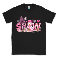 Black pink snowman and snow Classic Tee - AdoDesignShop