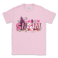 Bubblegum Pink pink snowman and snow Classic Tee - AdoDesignShop