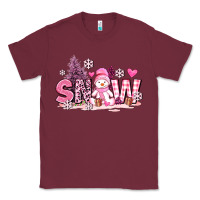 Burgundy pink snowman and snow Classic Tee - AdoDesignShop