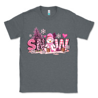 Charcoal Heather pink snowman and snow Classic Tee - AdoDesignShop