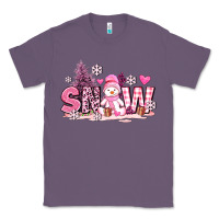 Lavender pink snowman and snow Classic Tee - AdoDesignShop