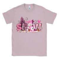 Lilac pink snowman and snow Classic Tee - AdoDesignShop