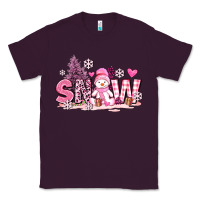 Plum pink snowman and snow Classic Tee - AdoDesignShop