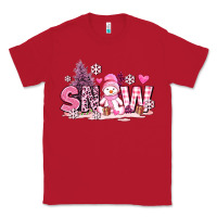 Red pink snowman and snow Classic Tee - AdoDesignShop