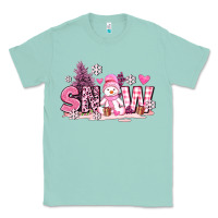 Seafoam pink snowman and snow Classic Tee - AdoDesignShop