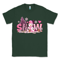 Sports Green pink snowman and snow Classic Tee - AdoDesignShop