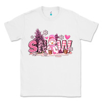 White pink snowman and snow Classic Tee - AdoDesignShop