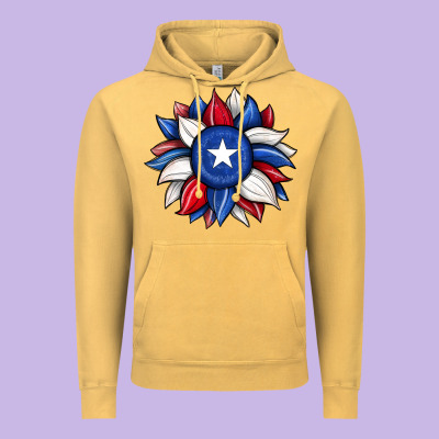 Sunflower Texas Flag 2 Vintage Hoodie Designed By Jahusdesignshop