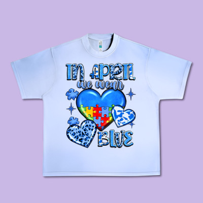 In April We Wear Blue Urban Heavy Tee Designed By Jahusdesignshop