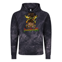 Cloud Black juneteenth black woman messy bun Vintage Hoodie - HRA Design Shop