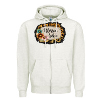 Oatmeal Heather Blessed Sister Zipper Hoodie - Jasminsmagicworld