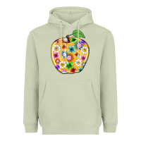 Matcha colorful flora apple teacher Heavyweight Hoodie - NancyCooperArtShop