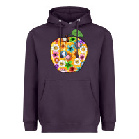 Plum colorful flora apple teacher Heavyweight Hoodie - NancyCooperArtShop
