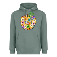 Sage colorful flora apple teacher Heavyweight Hoodie - NancyCooperArtShop